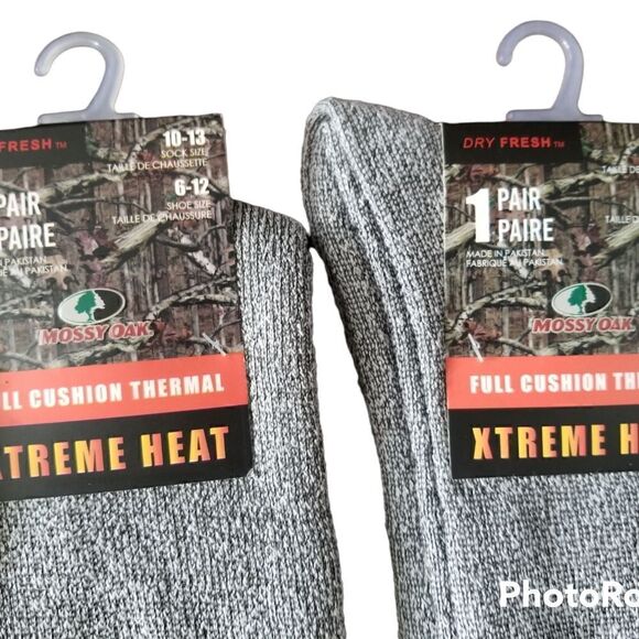 2 pairs Mossy Oak Men's full cushion thermal socks - Picture 2 of 4